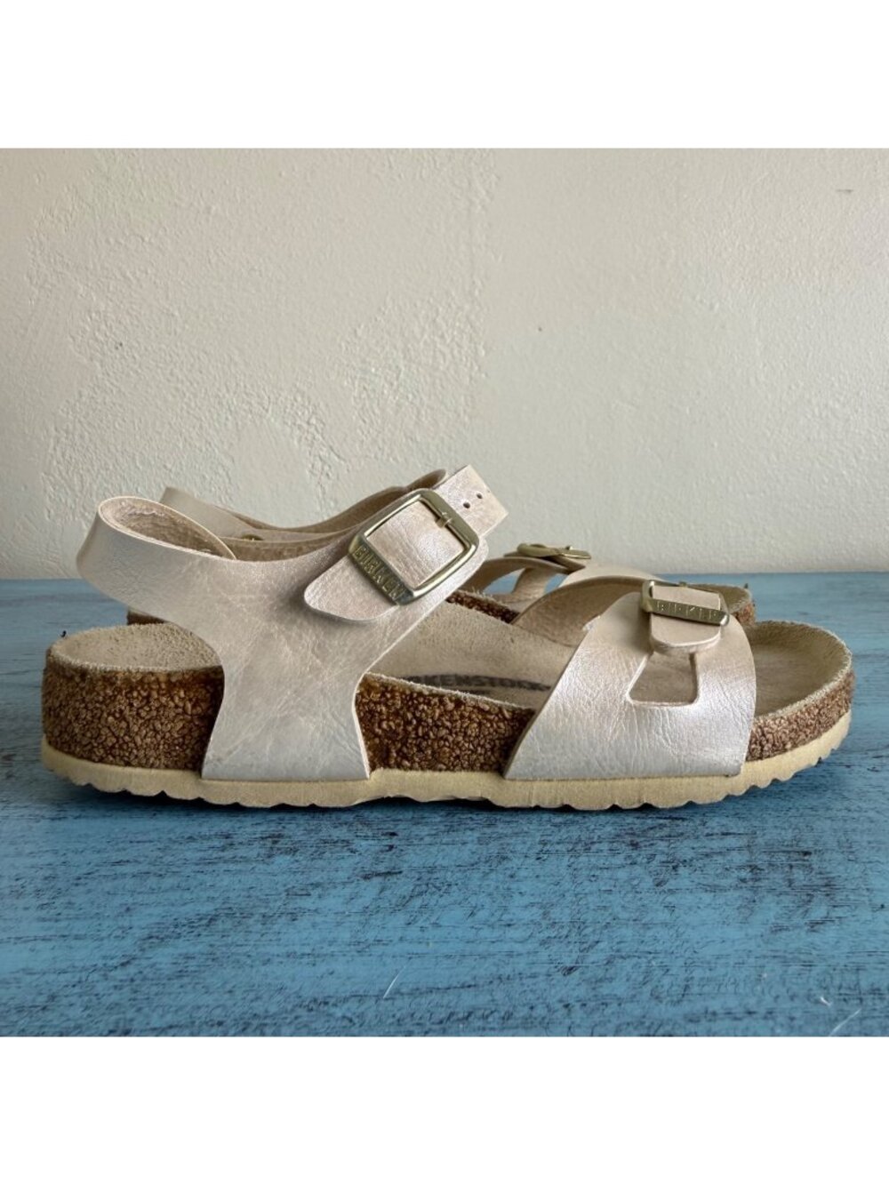 Birkenstock Rio Kids Birko-Flor White Sandal Sz 33